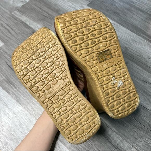 VINTAGE 90s Y2K Platform Chucky Wedge Sandals Shoes Size 8 - Picture 7 of 13